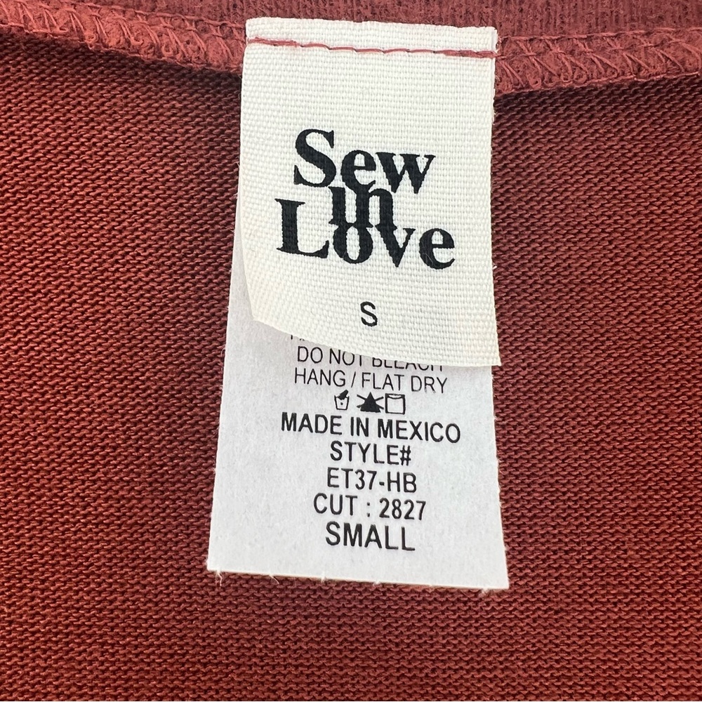 Sew In Love Womens Small V Neck Long Sleeve Tunic Toasted Pumpkin Fuzzy Texture - Picture 12 of 13